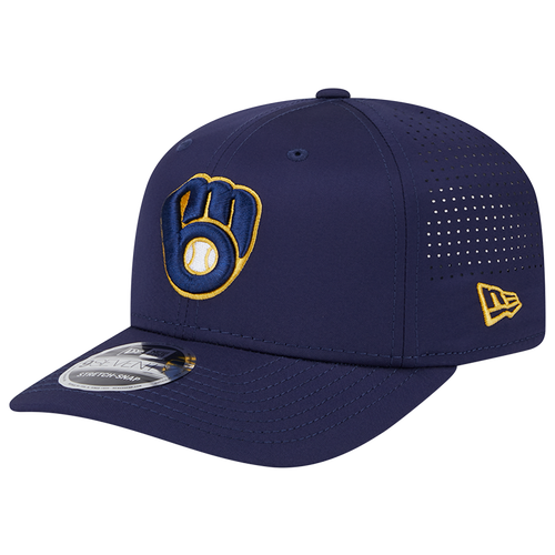 

New Era Milwaukee Brewers New Era Brewers Perf 970 Adjustable Cap - Adult Blue/White Size One Size