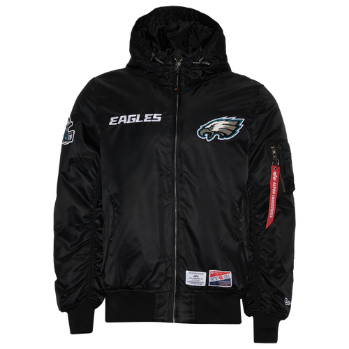 

New Era Mens New Era Eagles Alpha Jacket - Mens Black/Black Size L