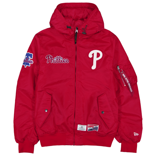 

New Era Mens New Era Phillies Alpha Jacket - Mens Red/Red Size XL