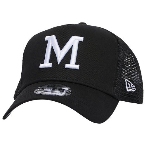 

New Era Mens Milwaukee Brewers New Era Brewers A Frame Trucker Cap - Mens Black/White Size One Size