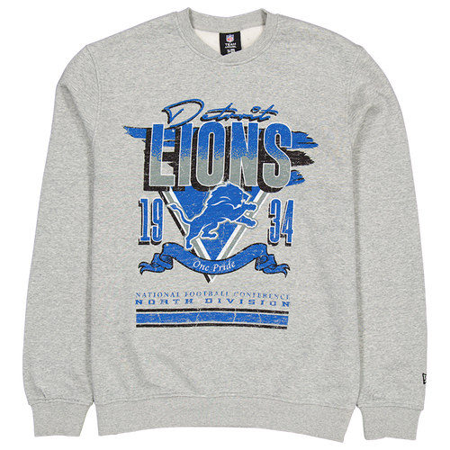 

New Era Mens New Era Lions Fitted Crew Sweatshirt - Mens Grey/Multi Size L