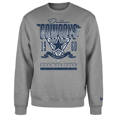 

New Era Mens New Era Cowboys Crew Sweatshirt - Mens Grey/Grey Size M