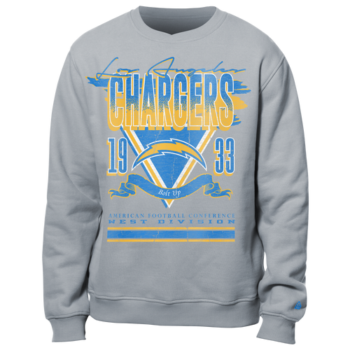 Shop New Era Mens  Chargers Crew Sweatshirt In Grey/multi
