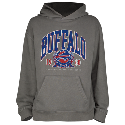 

New Era Mens New Era Bills Fitted Pullover Hoodie - Mens Grey/Grey Size M