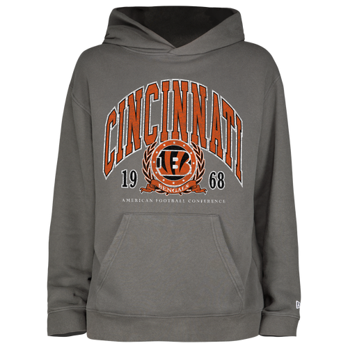

New Era Mens New Era Bengals Fitted Pullover Hoodie - Mens Grey/Grey Size L