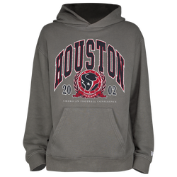 Men's - New Era Texans Fitted Pullover Hoodie - Grey/Grey