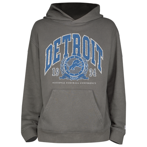 

New Era Mens New Era Lions Fitted Pullover Hoodie - Mens Grey/Grey Size S