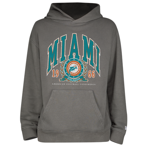 

New Era Mens New Era Dolphins Fitted Pullover Hoodie - Mens Grey/Grey Size M