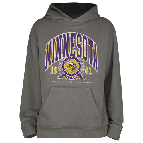 

New Era Mens New Era Vikings Fitted Pullover Hoodie - Mens Grey/Grey Size M