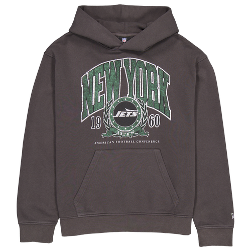 

New Era Mens New Era Jets Fitted Pullover Hoodie - Mens Grey/Grey Size XL