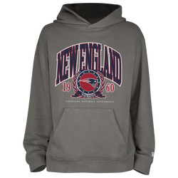 Men's - New Era Patriots Fitted Pullover Hoodie - Grey/Grey