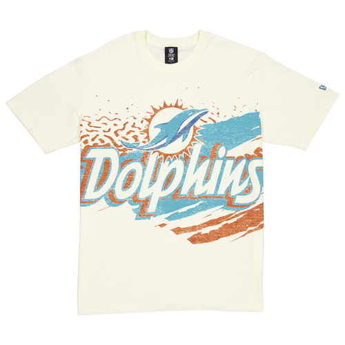 

New Era Mens New Era Dolphins Fitted Short Sleeve T-Shirt - Mens Tan/Multi Size L