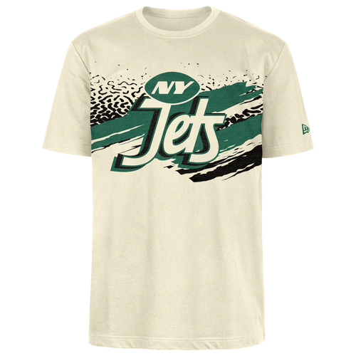 

New Era Mens New Era Jets Fitted Short Sleeve T-Shirt - Mens Tan/Multi Size XXL