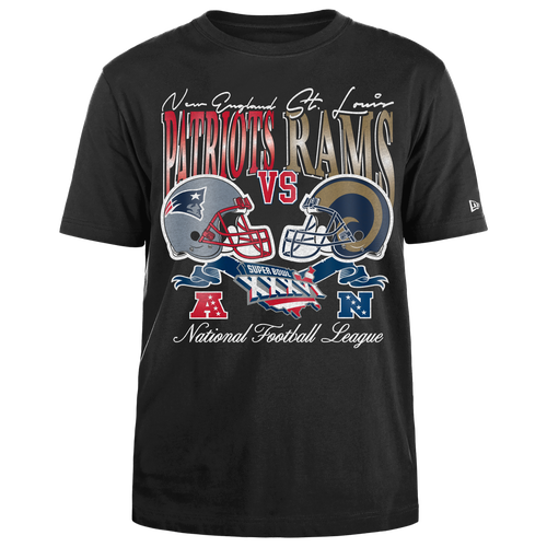 

New Era Mens New Era Patriots/Rams Super Bowl Short Sleeve T-Shirt - Mens Black/Multi Size XXL