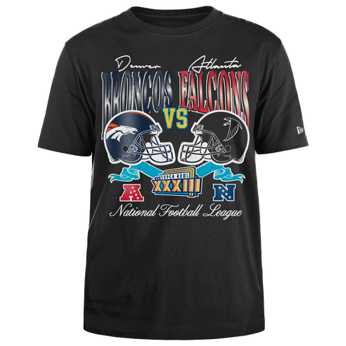 

New Era Mens New Era Broncos/Falcons Super Bowl Short Sleeve T-Shirt - Mens Black/Multi Size XXL