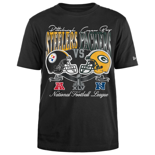 

New Era Mens New Era Packers/Steelers Super Bowl Short Sleeve T-Shirt - Mens Black/Multi Size XL