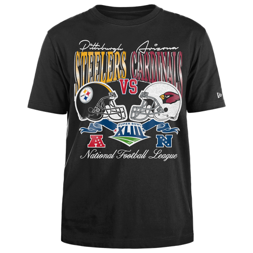 

New Era Mens New Era Steelers/Cardinals Super Bowl S/S T-Shirt - Mens Black/Multi Size L