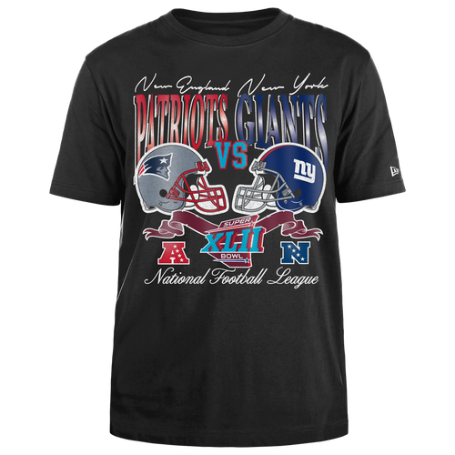 

New Era Mens New Era Giants/Patriots Super Bowl Short Sleeve T-Shirt - Mens Black/Multi Size XXL