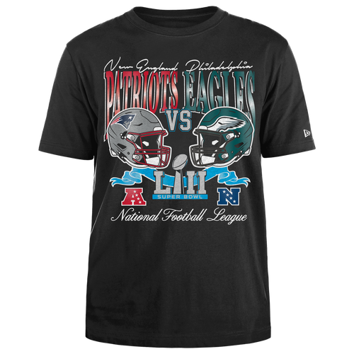 

New Era Mens New Era Eagles/Patriots Super Bowl Short Sleeve T-Shirt - Mens Black/Multi Size M