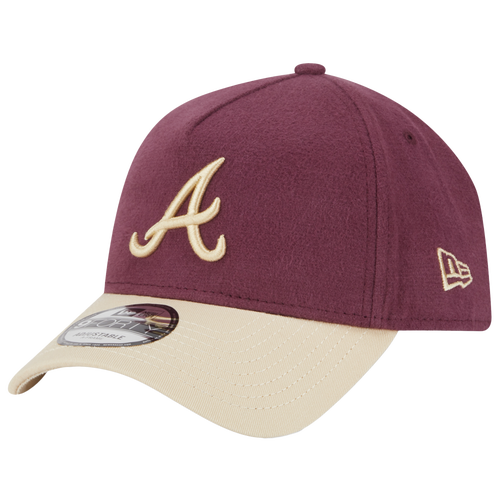 

New Era Atlanta Braves New Era Braves Moleskin A-Frame - Adult Maroon/Tan Size One Size