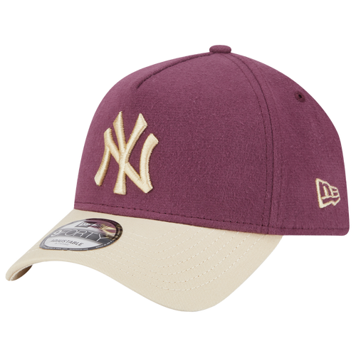 

New Era New York Yankees New Era Yankees Moleskin A-Frame - Adult Maroon/Tan Size One Size