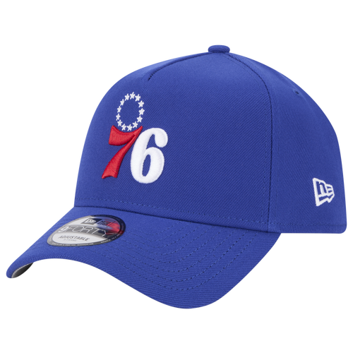 New Era Mens Philadelphia 76ers 76ers A-Frame 9FORTY Adjustable Hat - - Blue