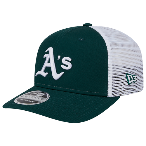 

New Era Mens Oakland Athletics New Era Oakland Athletics CTN Trucker Cap - Mens White/Green Size One Size