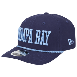 Men's - New Era Rays Cotton Wordmark Cap - Navy/Carolina