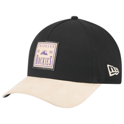 Men's - New Era Rockies 9FORTY A-Frame Suede Cap - Black/Pink