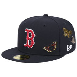 Adult - New Era Red Sox 59Fifty Felt Fitted Cap - Navy/Navy