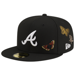 Adult - New Era Braves 59Fifty Felt Fitted Cap - White/Black