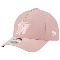 Men's - New Era Marlins 940 A Frame Ripstop Cap - Pink/Pink