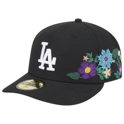 Men's - New Era Dodgers Tonal Florals Cap - Black/Black