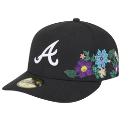 Men's - New Era Braves Tonal Florals Cap - Black/Black