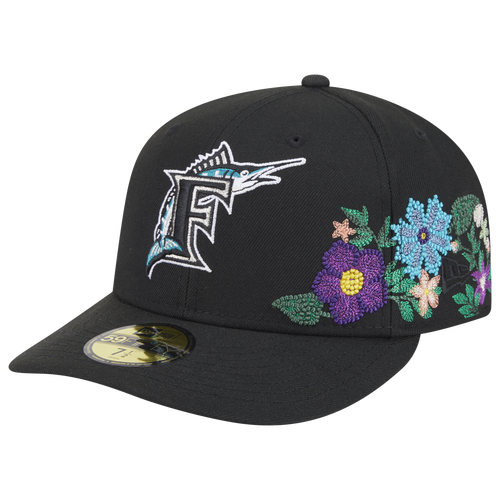 MENS - New Era Marlins Tonal Florals Cap - Black