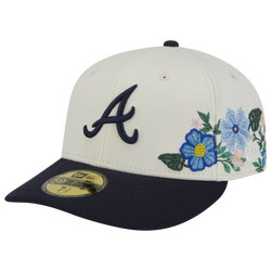 Men's - New Era Braves Tonal Florals Cap - White/Navy