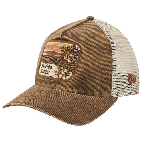 MENS - New Era Marlins Vintage Landscape Cap - White/Brown