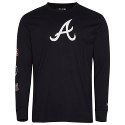 Men's - New Era Atlanta Braves Custom L/S T-Shirt - Navy/Multi