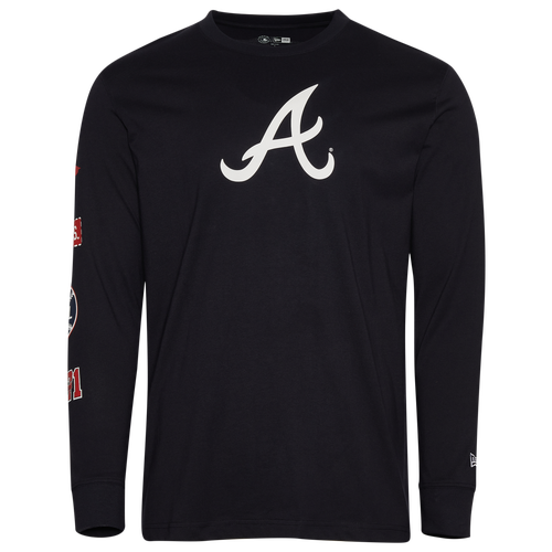 MENS - New Era Atlanta Braves Custom L/S T-Shirt - Navy/Multi