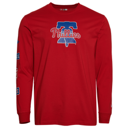 Men's - New Era Phillies Custom L/S T-Shirt - Multi/Red