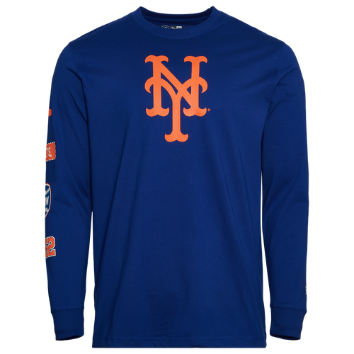 MENS - New Era New York Mets Custom L/S T-Shirt - Blue/Multi