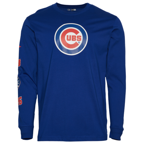 MENS - New Era Chicago Cubs Custom L/S T-Shirt - Blue/Multi