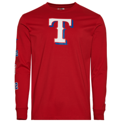 Men's - New Era Texas Rangers Custom L/S T-Shirt - Blue/Multi