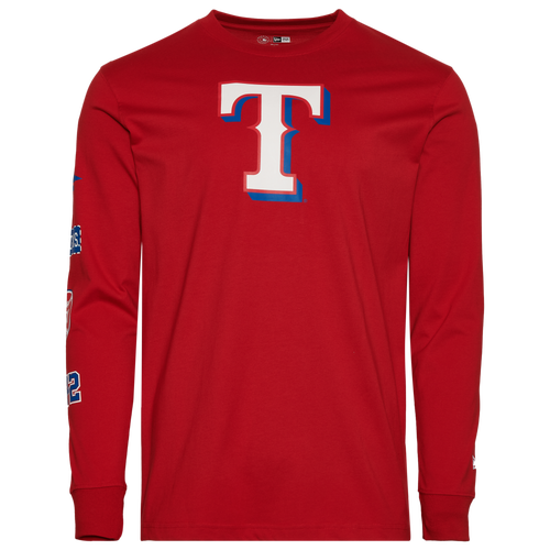 MENS - New Era Texas Rangers Custom L/S T-Shirt - Blue/Multi