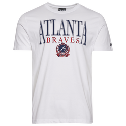 Men's - New Era Atlanta Braves Custom S/S T-Shirt - White/Multi