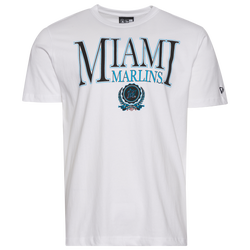 Men's - New Era Miami Marlins Custom S/S T-Shirt - White/Multi