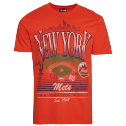 Men's - New Era New York Mets Custom S/S T-Shirt - Multi/Orange