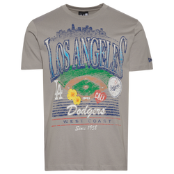 Men's - New Era Los Angeles Dodgers Custom S/S T-Shirt - Grey/Multi