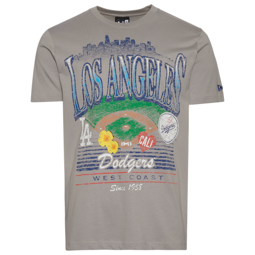 MENS - New Era Los Angeles Dodgers Custom S/S T-Shirt - Grey/Multi