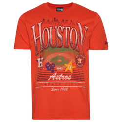 Men's - New Era Houston Astros Custom S/S T-Shirt - Orange/Multi
